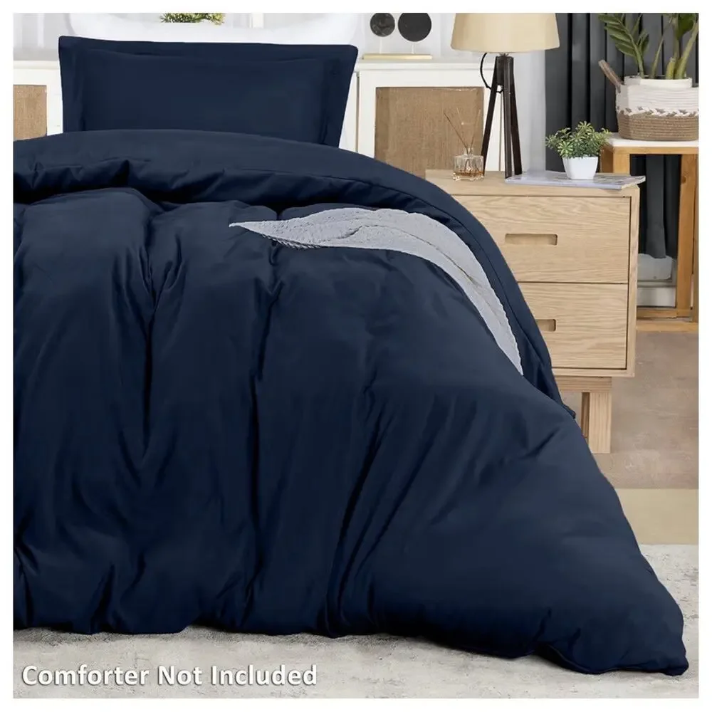 Utopia Bedding Twin Duvet Cover Set 2 Piece Navy Brushed Microfiber New